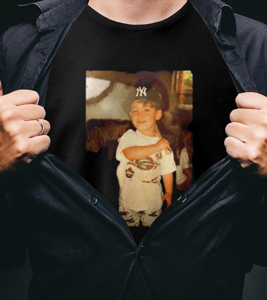 Cody Bellinger Young Yankee Fan Childhood Photo New York Yankees Cap T-Shirt