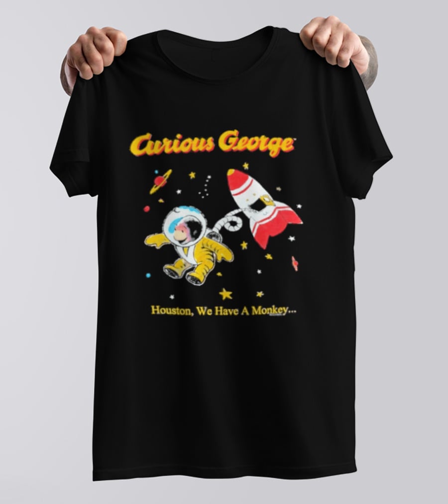 Curious George Astronaut Adventure Houston We Have A Monkey Space Rocket T-Shirt