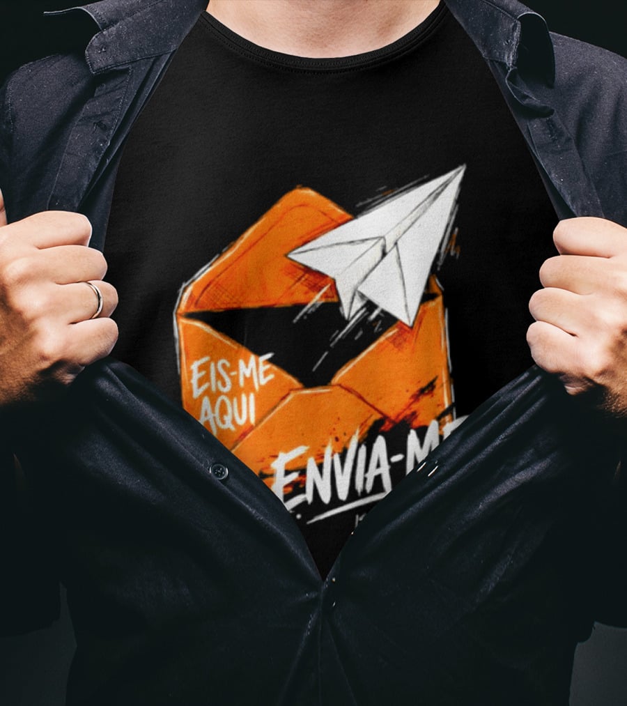 Eis Me Aqui Envia Me Isaias 6 8 Christian Envelope Paper Airplane T-Shirt
