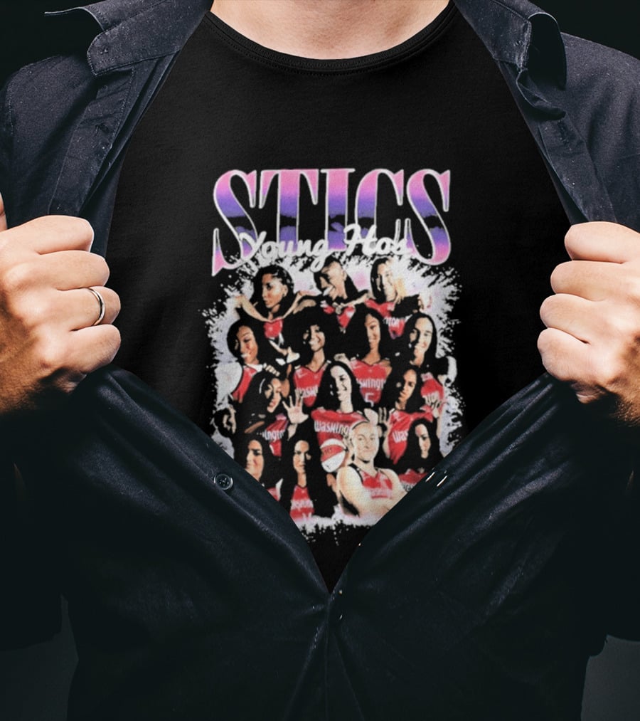 STICS Young Hos Washington Mystics Sports Team Collage T-Shirt