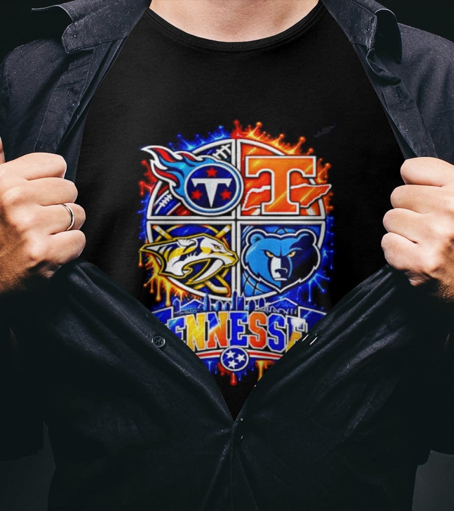 Tennessee Titans Volunteers Predators Grizzlies Sports Skyline T-Shirt