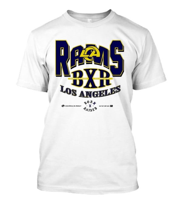 Los Angeles Rams BXR Born X Raised On The Turf 2026 Product White T-Shirt