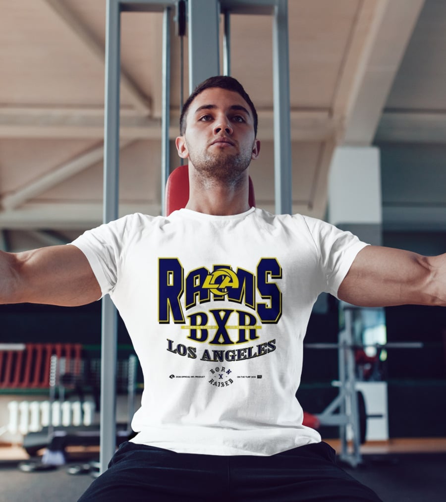 Los Angeles Rams BXR Born X Raised On The Turf 2026 Product White T-Shirt