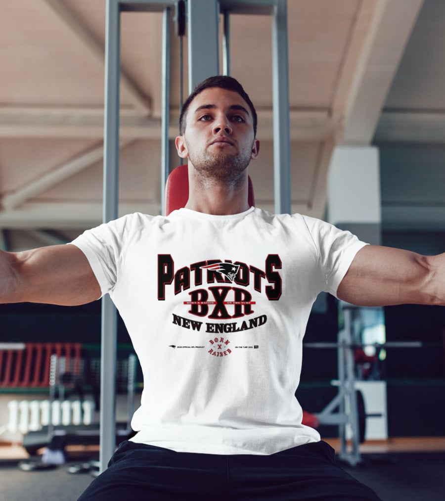 New England Patriots BXR Born X Raised Turf 2026 White T-Shirt