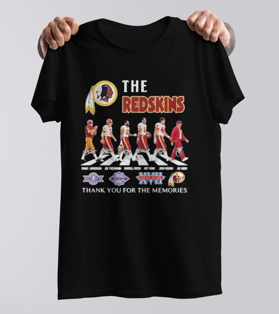 The Redskins Legends Abbey Road Thank You For The Memories Super Bowl Seasons T-Shirt