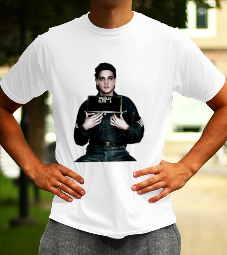 Elvis Presley Army Shot King Of Rock And Roll Iconic Military T-Shirt
