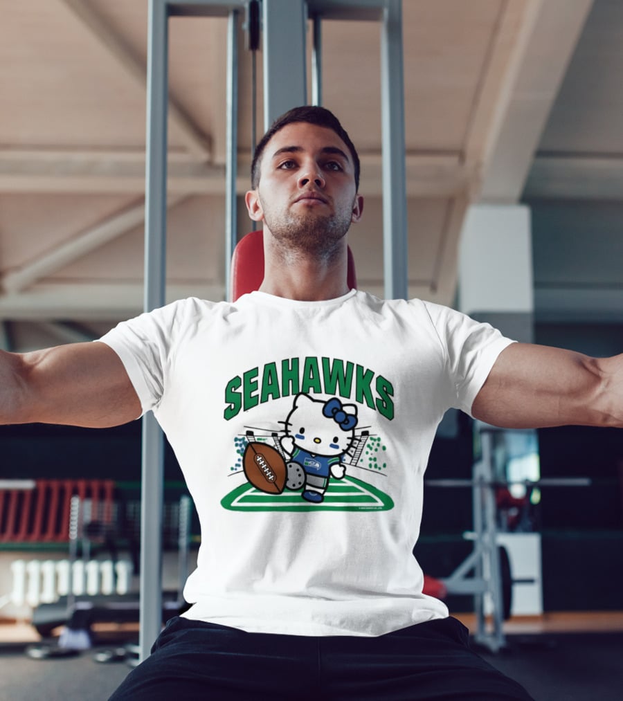 Hello Kitty Seattle Seahawks Football Stadium Kickoff T-Shirt