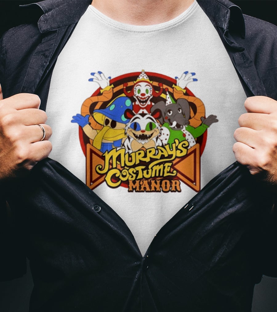 HEX X FNaF Secret Of The Mimic 2 Murray's Costume Manor With Clown And Animal Characters T-Shirt
