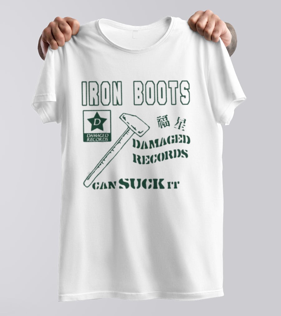 Iron Boots Damaged Records Star Hammer Can Suck It T-Shirt