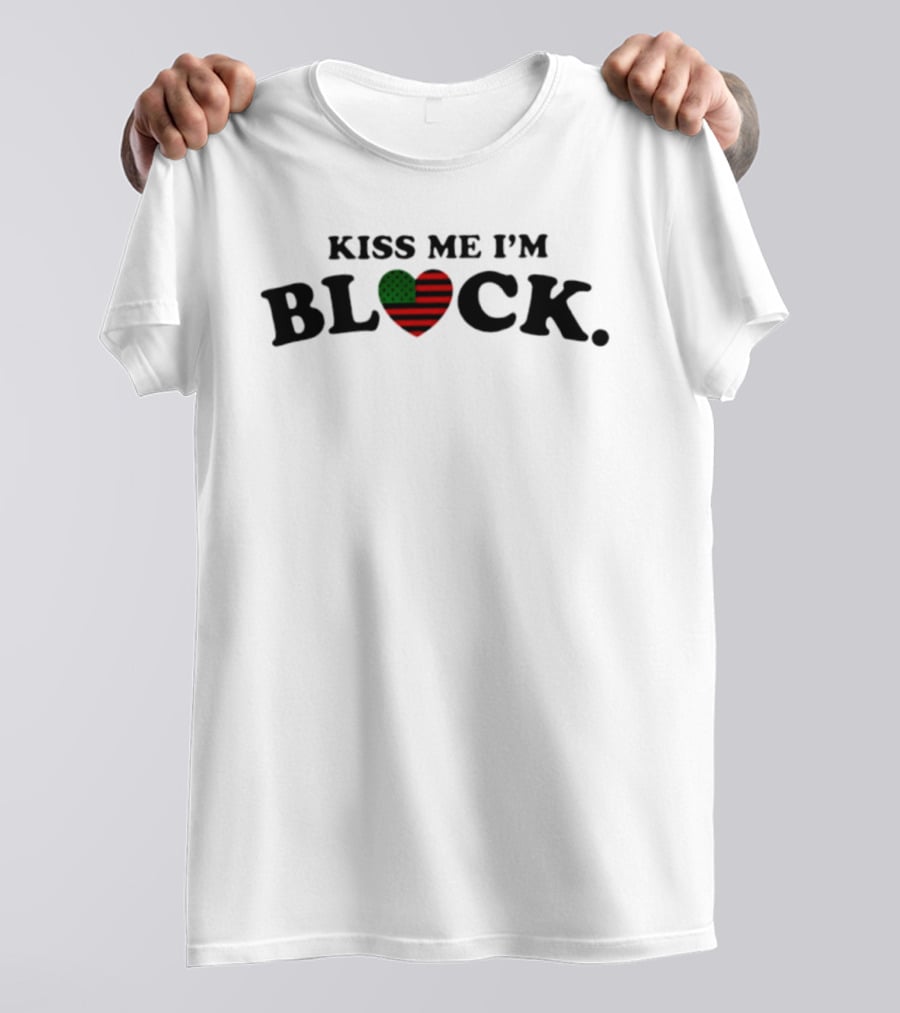 Kiss Me I'm Block St Patrick's Day Flag Heart T-Shirt
