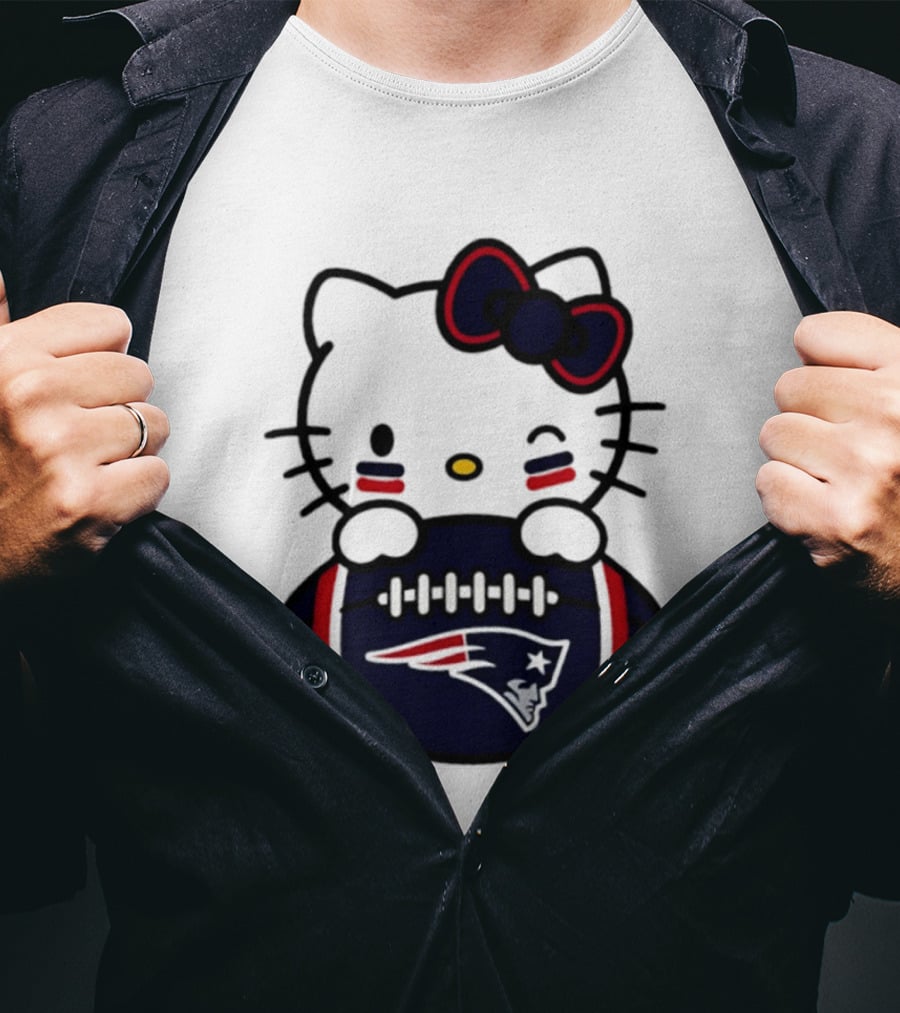 New England Patriots Hello Kitty Collaboration 2026 Football Season T-Shirt
