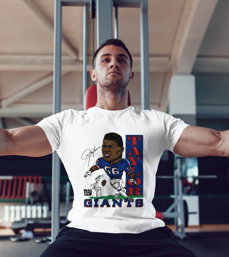 New York Giants Lawrence Taylor 56 Caricature Player T-Shirt