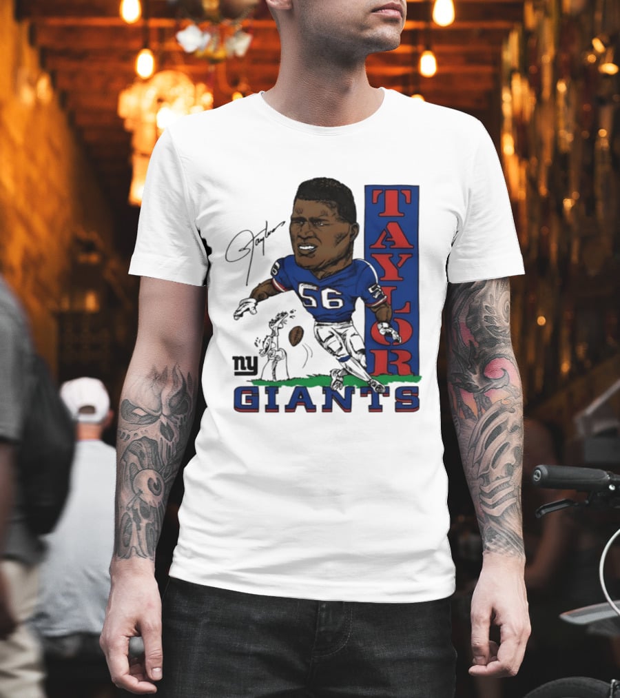 New York Giants Lawrence Taylor 56 Caricature Player T-Shirt