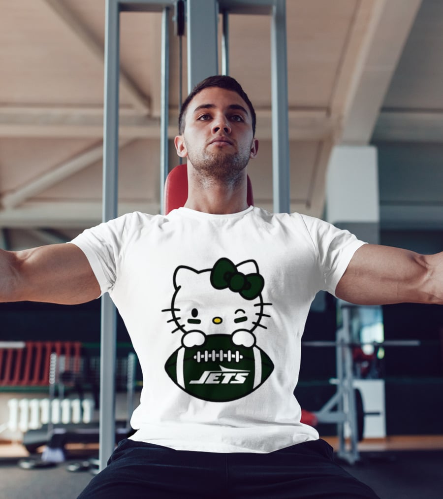 New York Jets Hello Kitty Football 2026 Season Collaboration T-Shirt