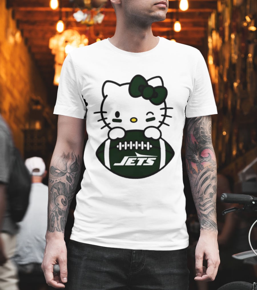 New York Jets Hello Kitty Football 2026 Season Collaboration T-Shirt