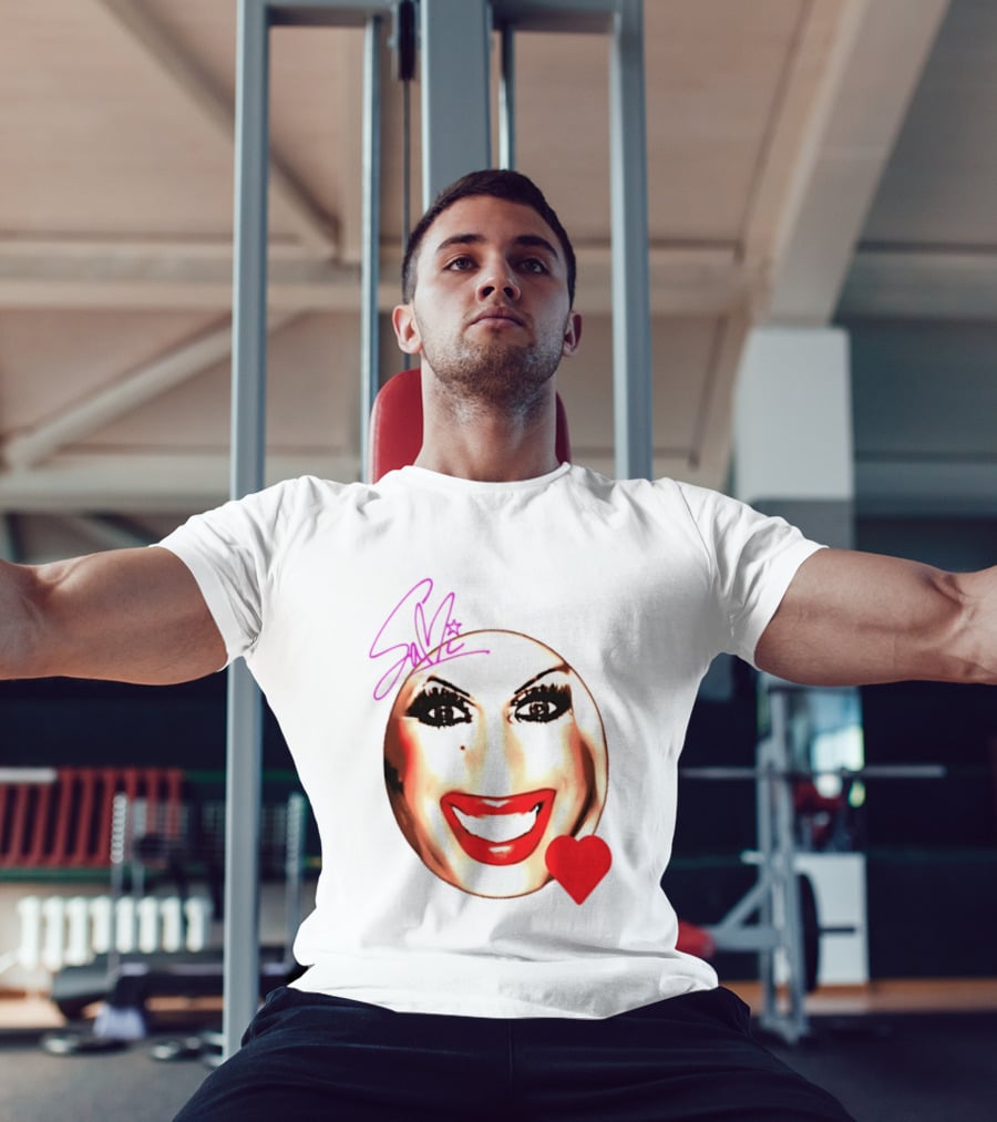 Sami Landri Big Face Heart Signature Red Lips T-Shirt