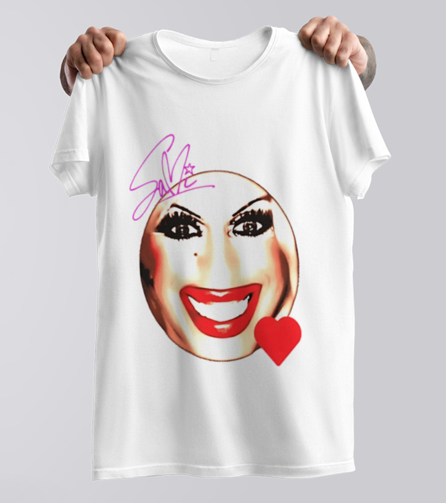 Sami Landri Big Face Heart Signature Red Lips T-Shirt