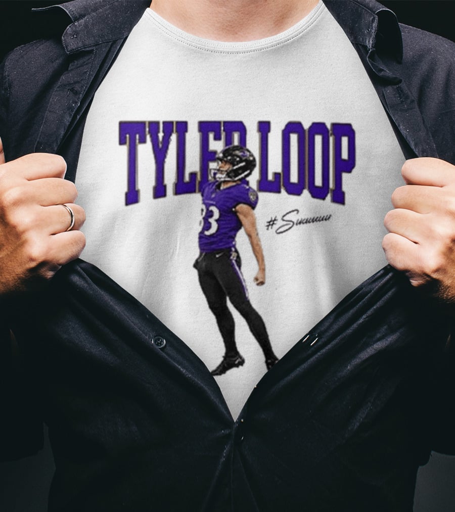 Tyler Loop Baltimore Football Player Celebration T-Shirt