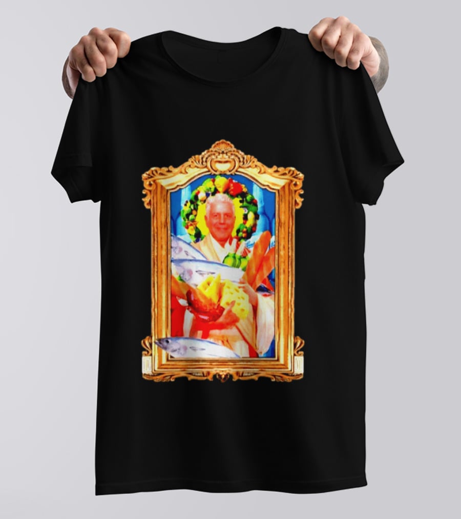 Anthony Bourdain Saint Of Food Chef Icon With Culinary Halo T-Shirt