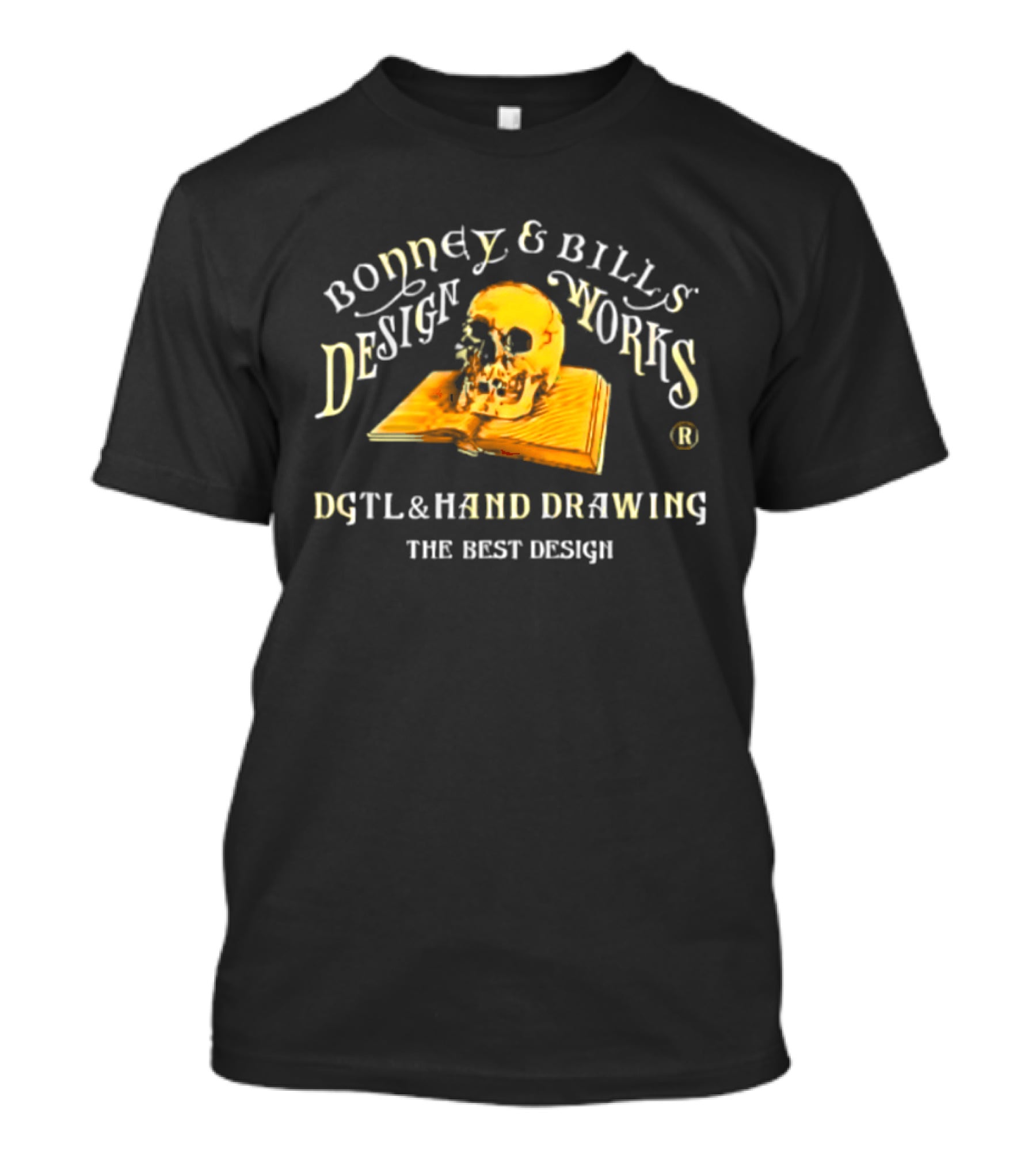 Bonney And Bills Works Dgtl And Hand Drawing Skull Book The Best T-Shirt