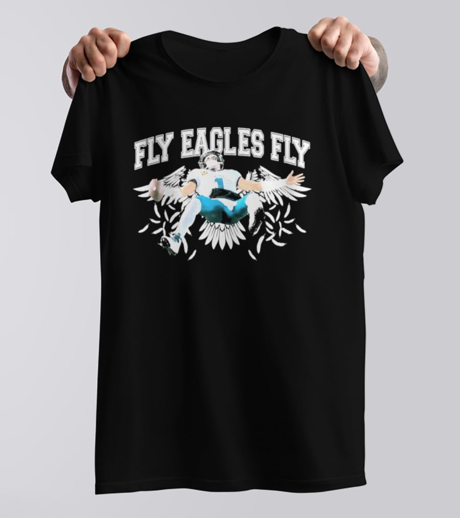 Philadelphia Eagles Jalen Hurts Flying Celebration 2026 Fly Eagles Fly T-Shirt