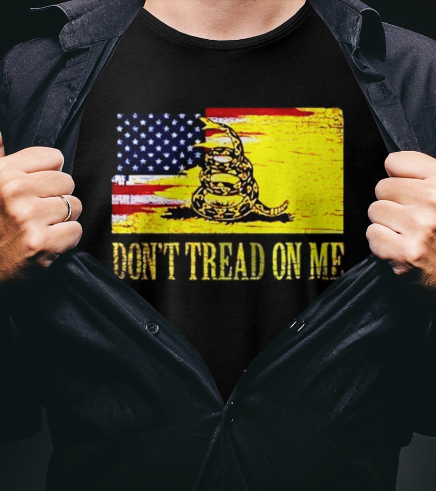 American Flag And Gadsden Snake Don't Tread On Me T-Shirt