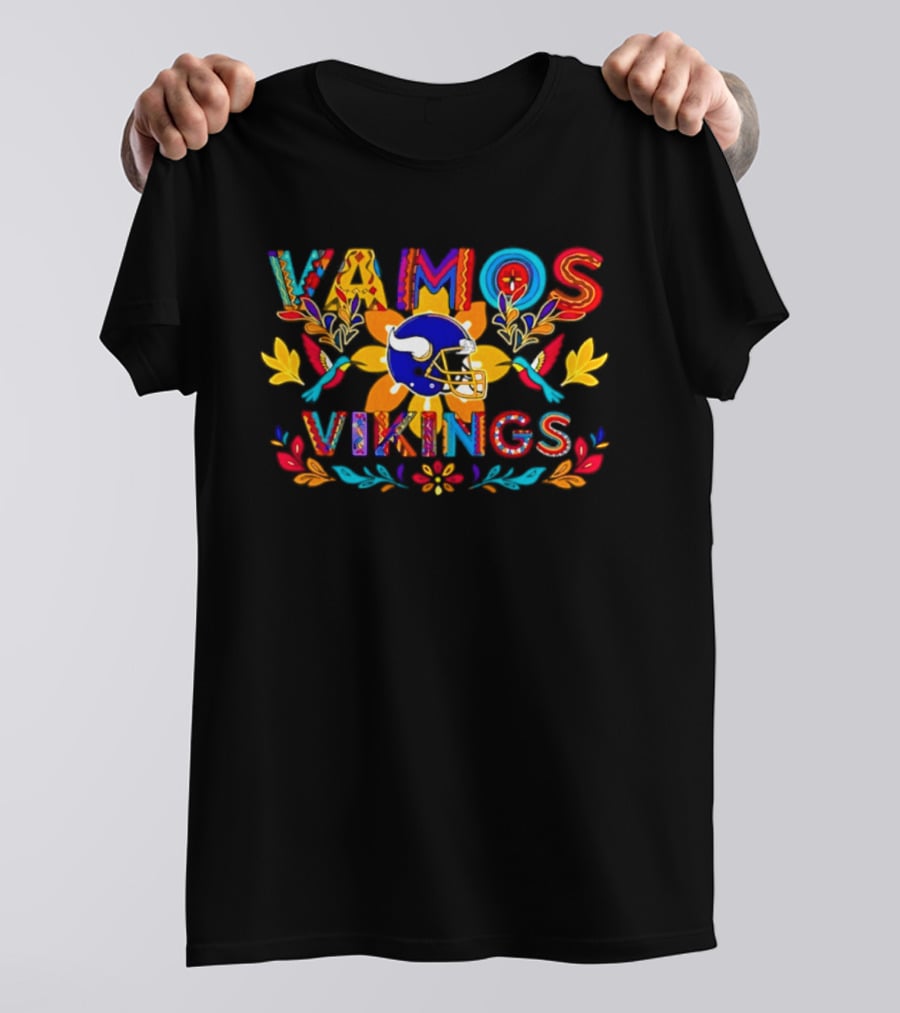 Minnesota Vikings Vamos Vikings Franklin Helmet Floral 2026 T-Shirt