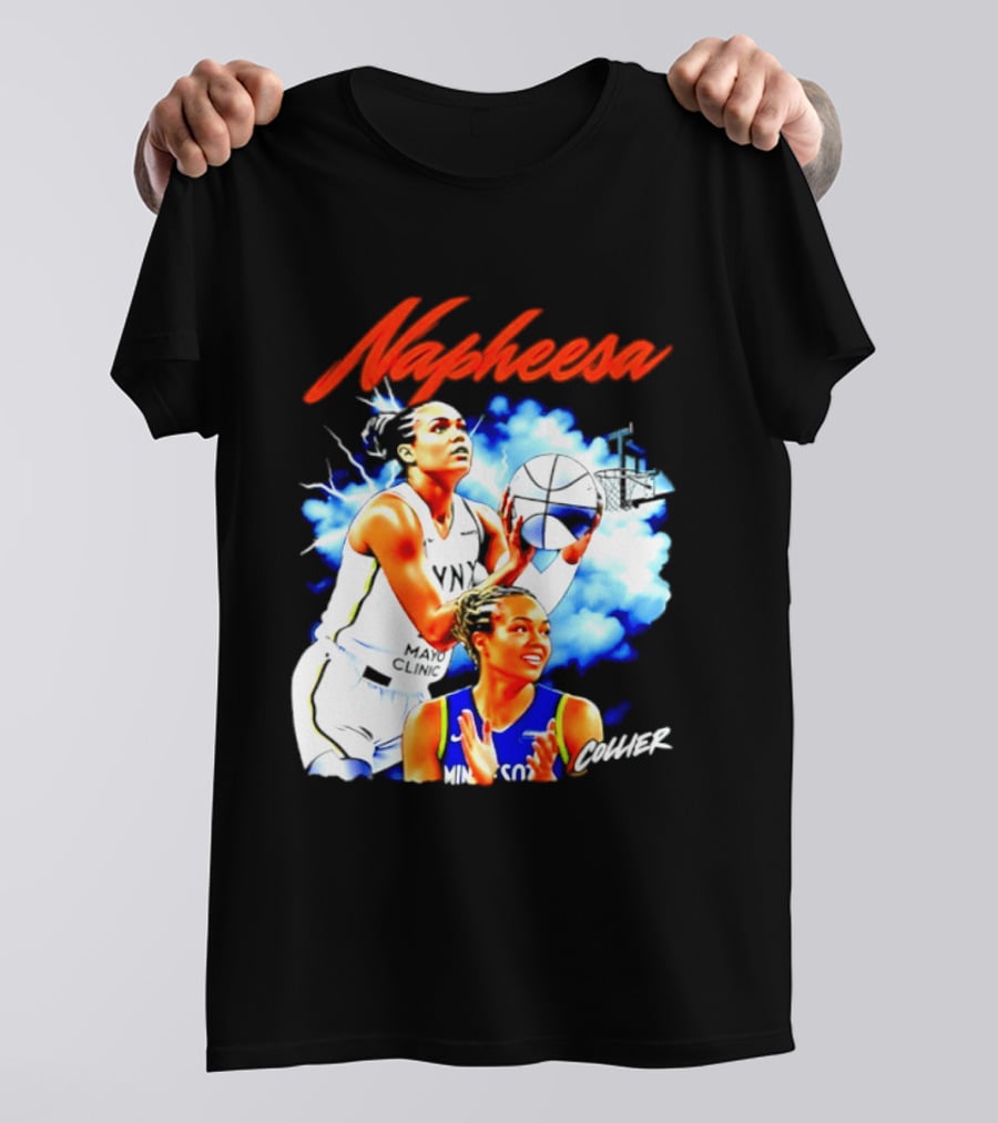 Napheesa Collier Minnesota Lynx Basketball Player In Action T-Shirt