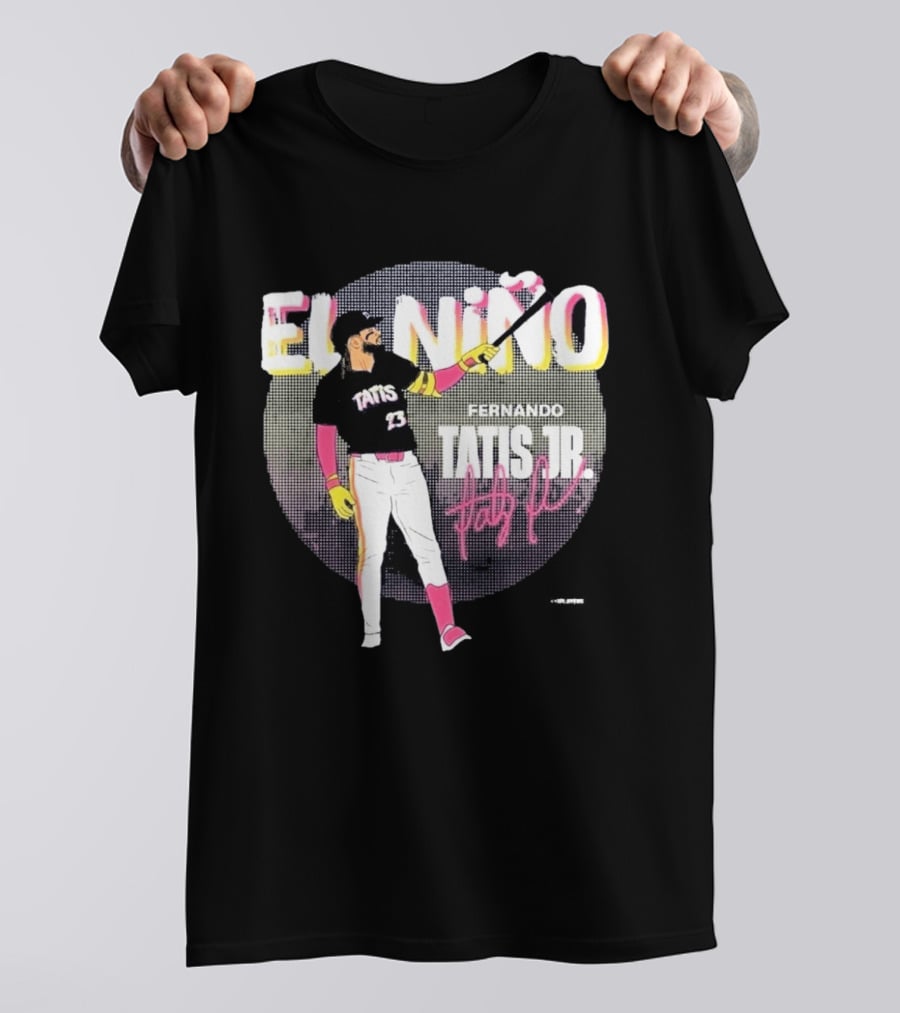 Padres Fernando Tatis Jr El Niño 23 Pink Bat Baseball T-Shirt