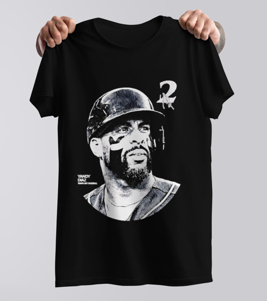 Yandy Diaz Tampa Bay Rays MLB 2026 Lineage Series Player Portrait Baseball Edition T-Shirt