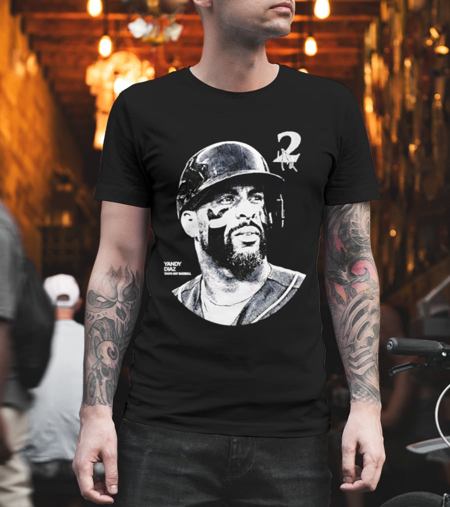 Yandy Diaz Tampa Bay Rays MLB 2026 Lineage Series Player Portrait Baseball Edition T-Shirt