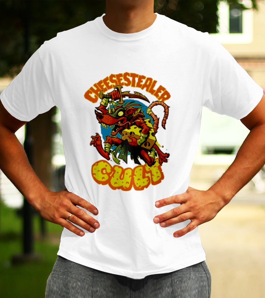 Cheesestealer Cult Rat With Cheese Halloween Fantasy T-Shirt