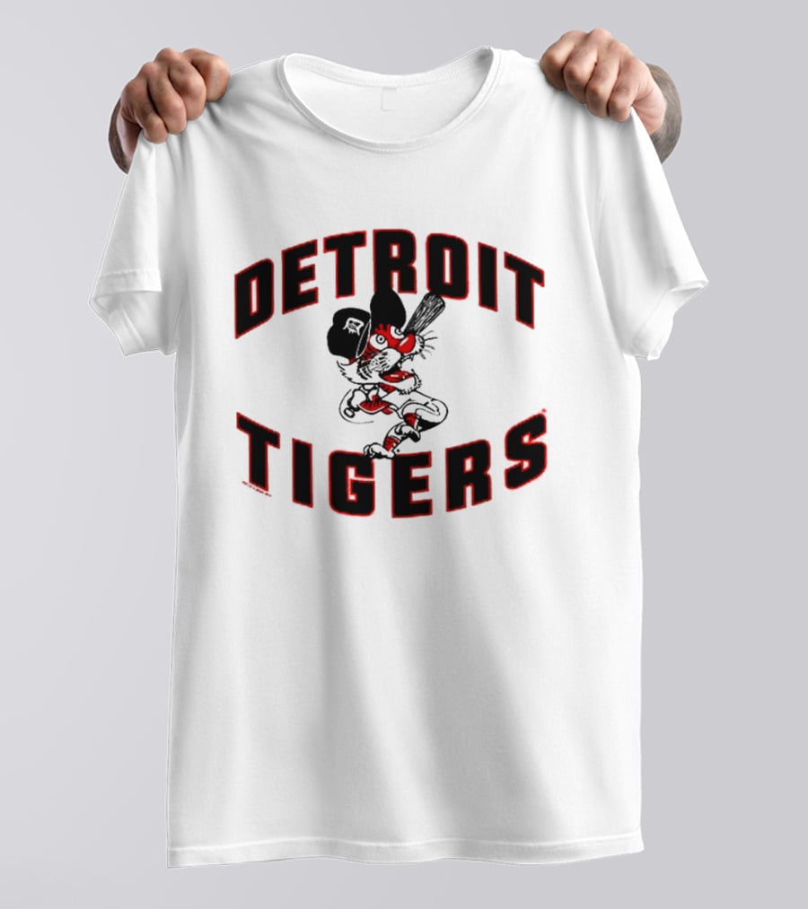 Detroit Tigers Cartoon Paws Vintage Baseball Fan Merchandise T-Shirt