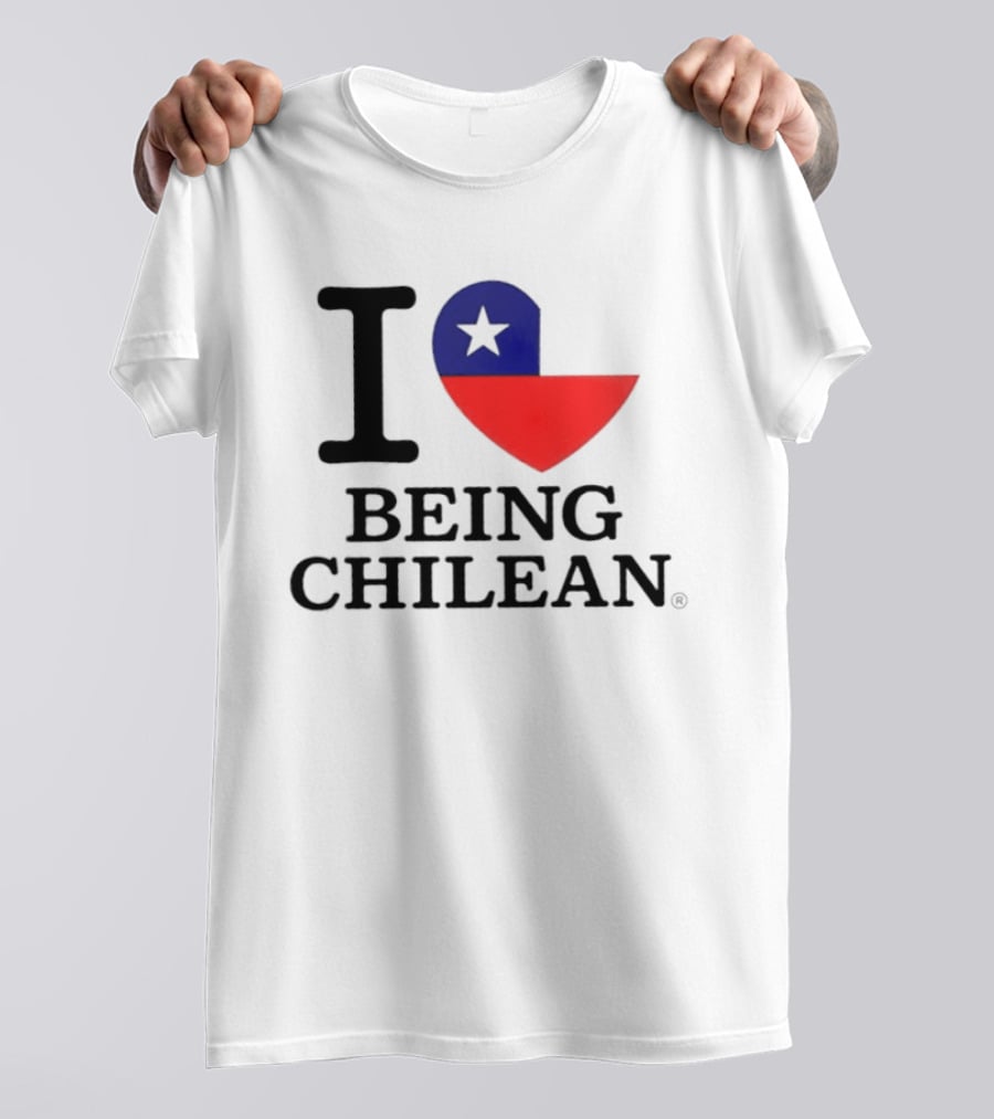 I Love Being Chilean Heart Flag T-Shirt