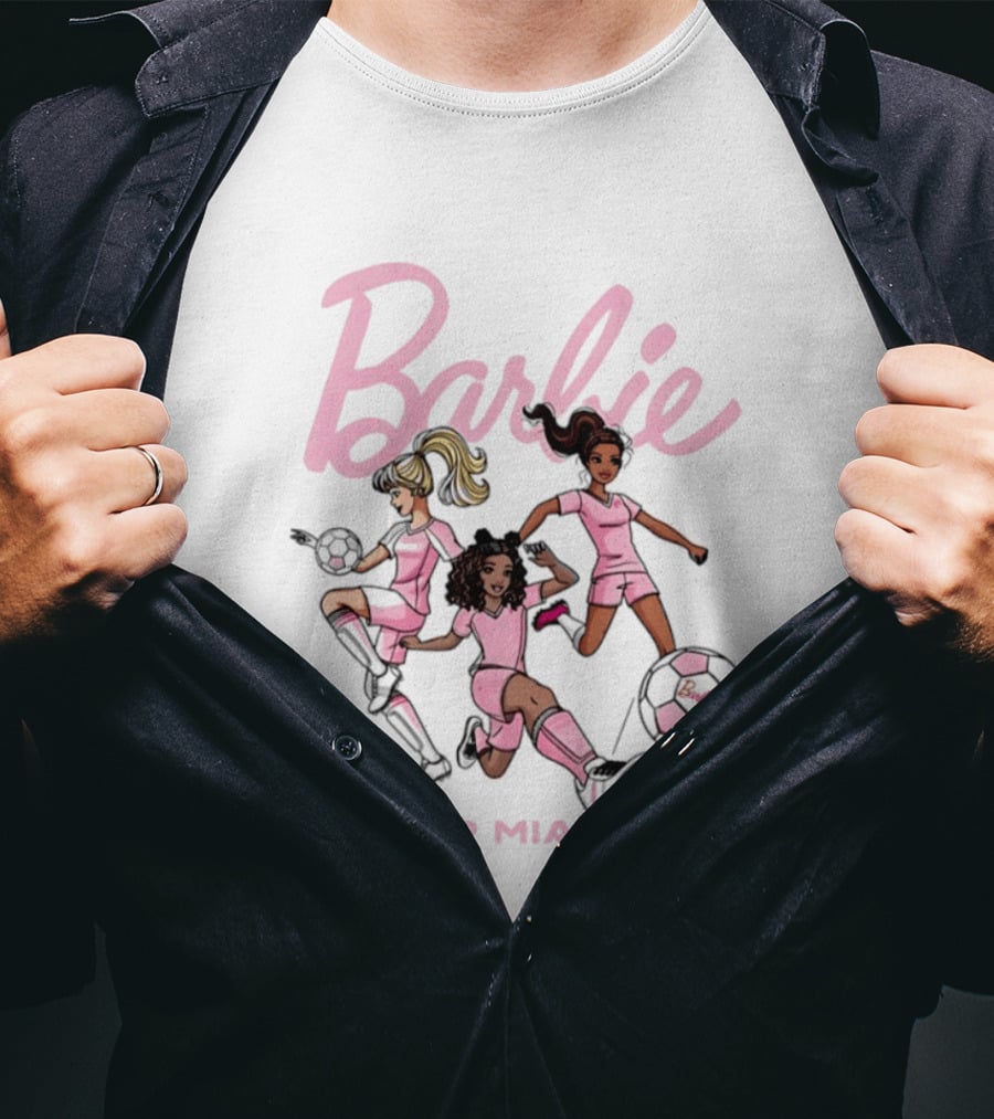 Barbie Inter Miami CF Soccer Collaboration MLS Players T-Shirt
