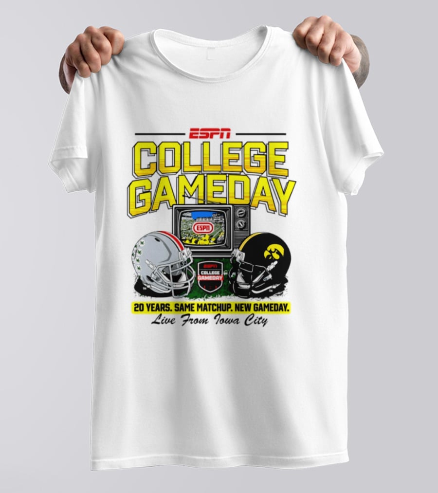 ESPN College GameDay 2026 Iowa Hawkeyes Vs Ohio State Buckeyes 20 Years Same Matchup Iowa City T-Shirt