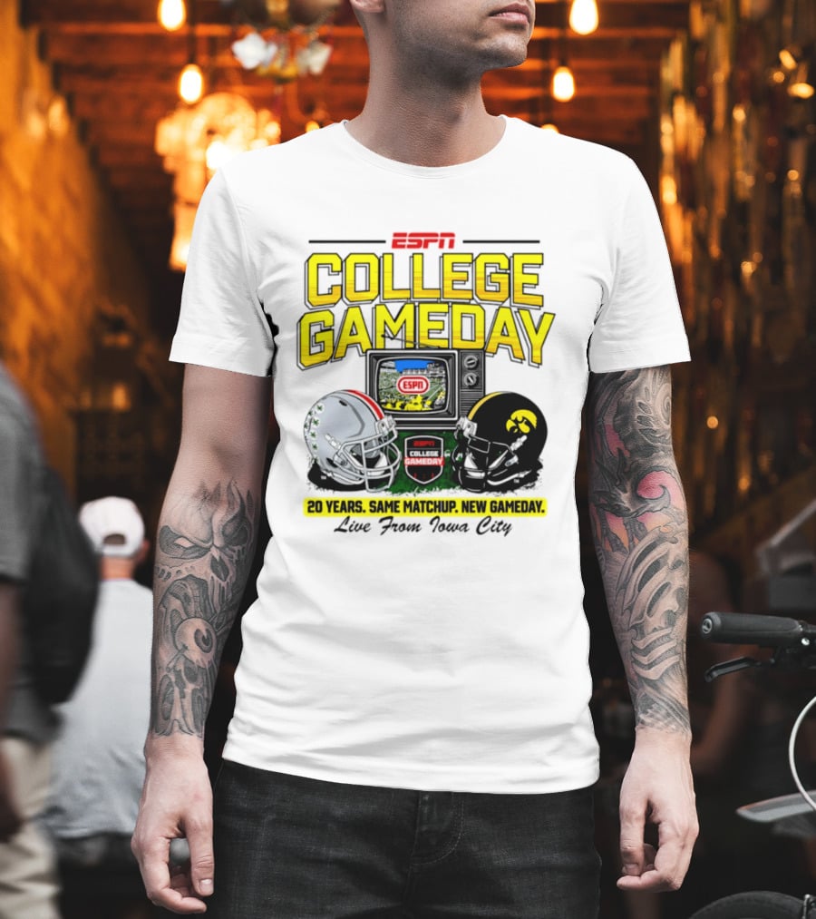 ESPN College GameDay 2026 Iowa Hawkeyes Vs Ohio State Buckeyes 20 Years Same Matchup Iowa City T-Shirt
