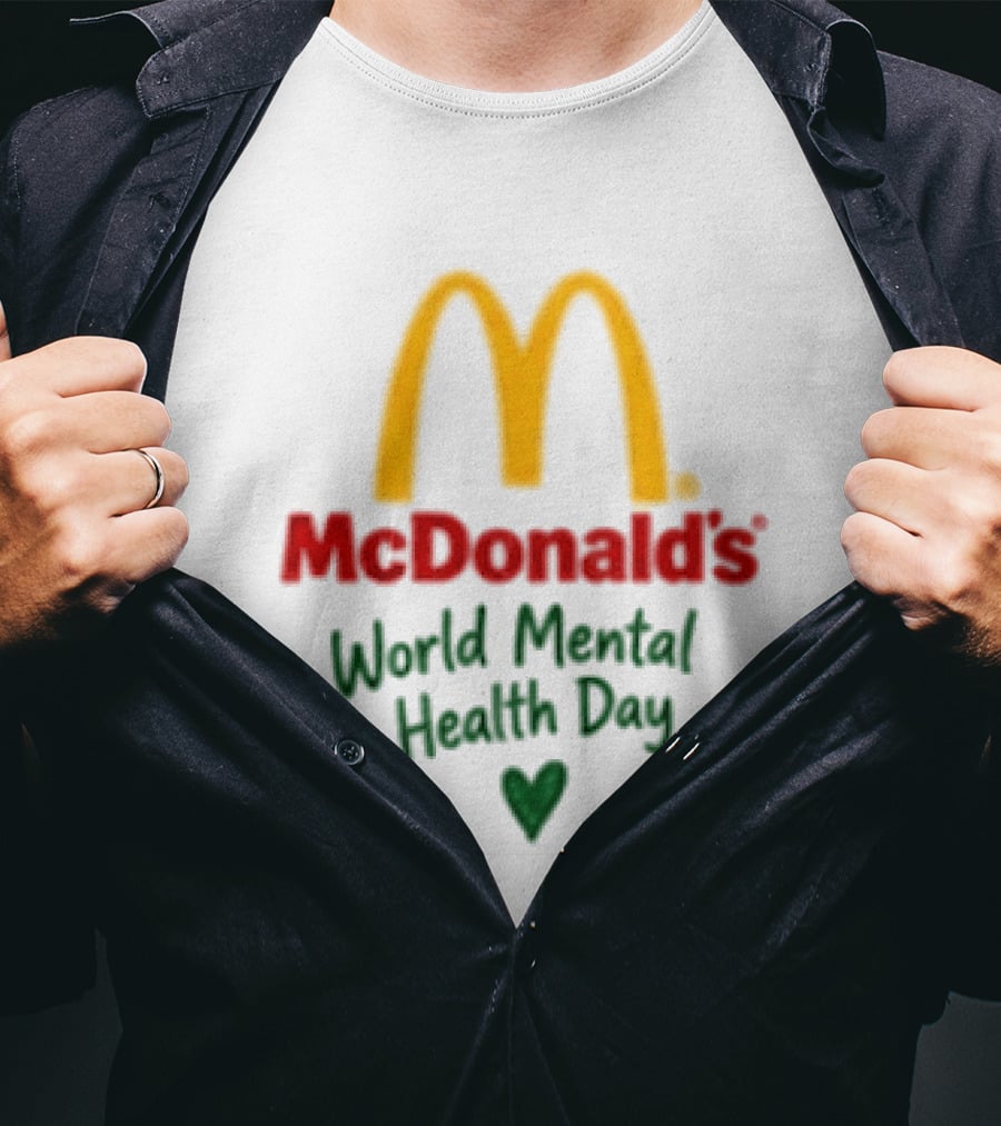 McDonald's World Mental Health Day Green Ribbon Awareness T-Shirt