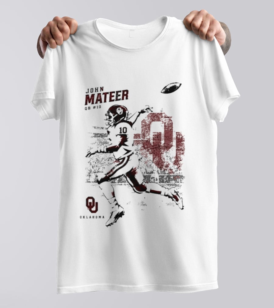 Oklahoma Sooners Football John Mateer QB 10 NCAA 2026 T-Shirt