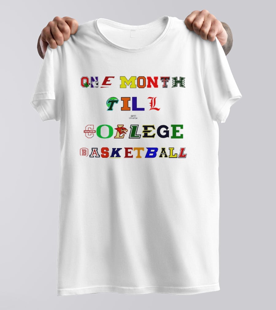 One Month Till NCAA College Basketball Team Logos T-Shirt