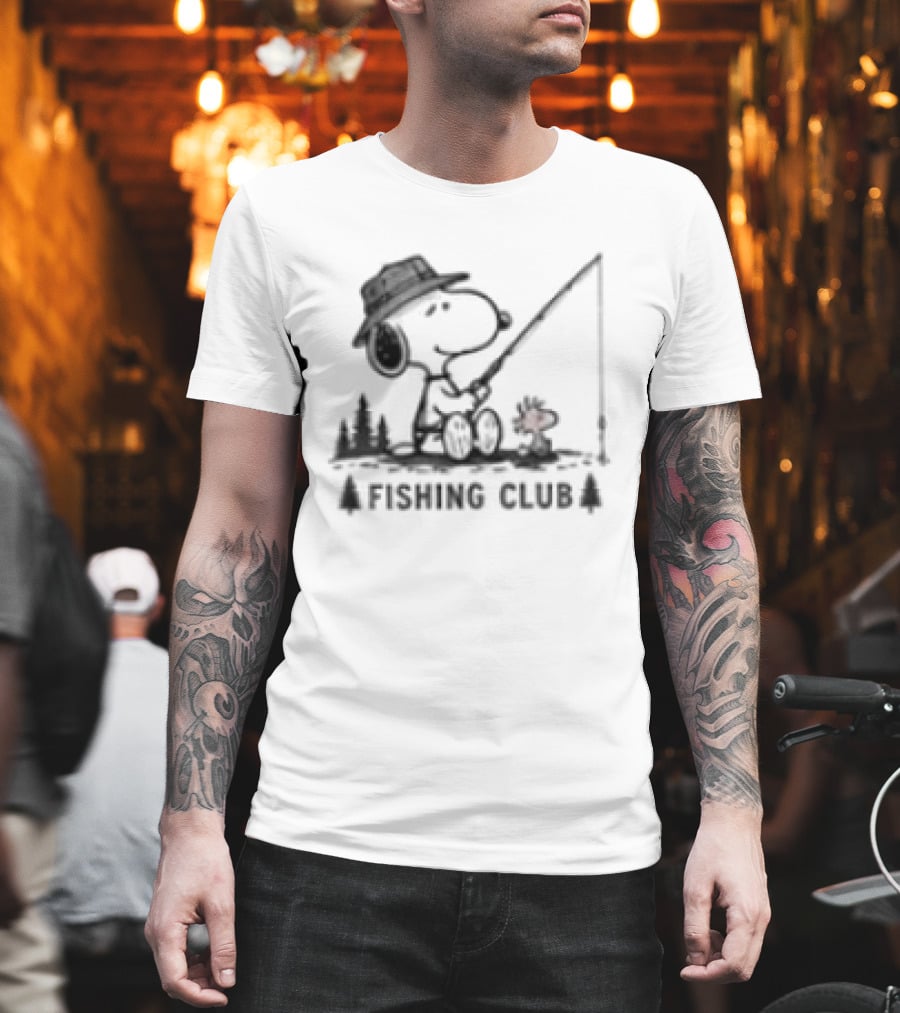 Snoopy Fishing Adventure Lake Life For Peanuts And Fishing Enthusiasts T-Shirt