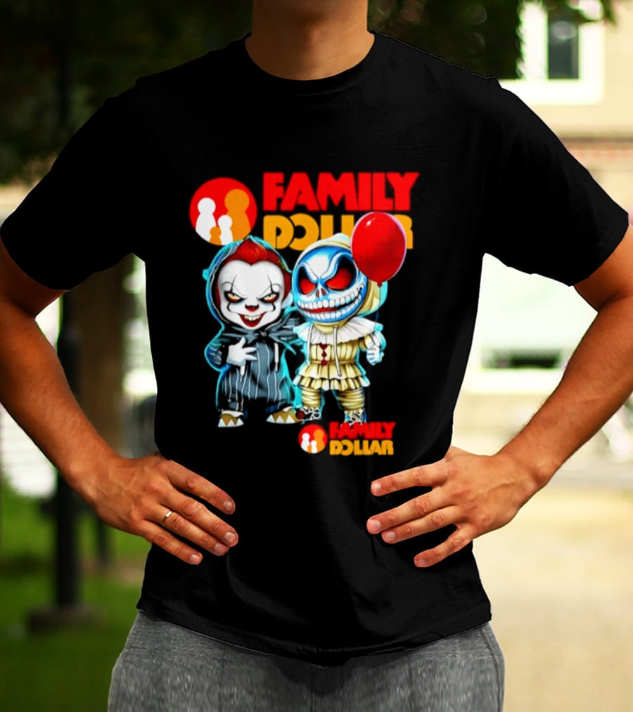 Family Dollar Pennywise Skellington 2026 Halloween Collaboration Red Balloon T-Shirt