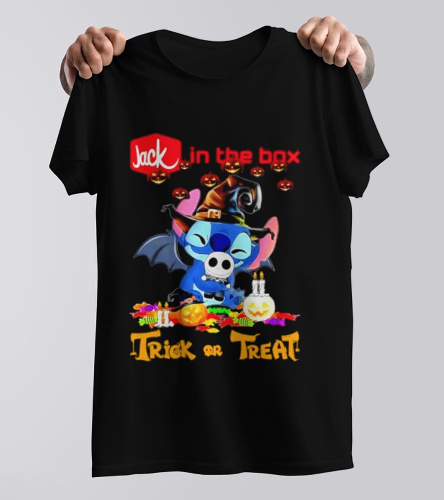 Jack In The Box Stitch Halloween Trick Or Treat 2026 T-Shirt