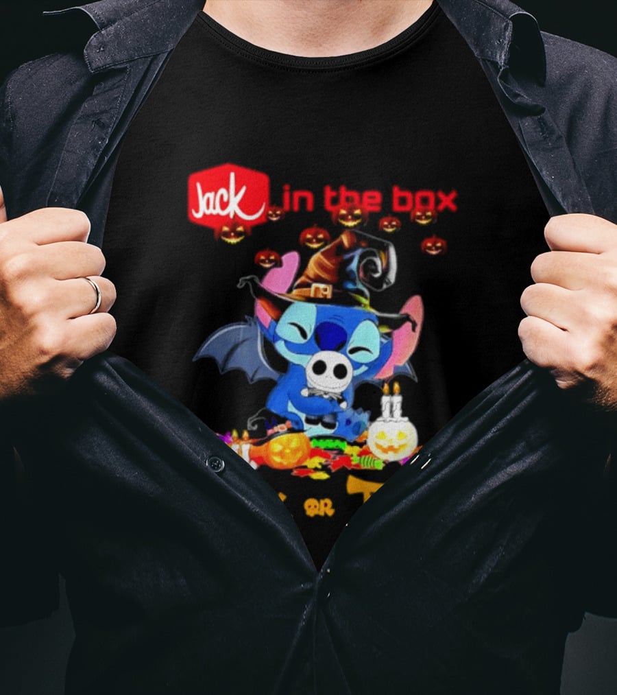 Jack In The Box Stitch Halloween Trick Or Treat 2026 T-Shirt