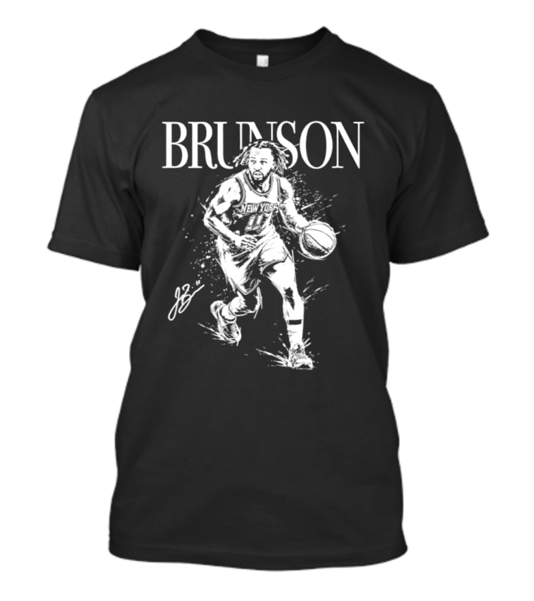 Jalen Brunson Knicks Basketball Player Action Mono T-Shirt