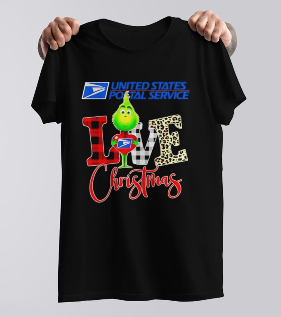 United States Postal Service Grinch Love Christmas T-Shirt