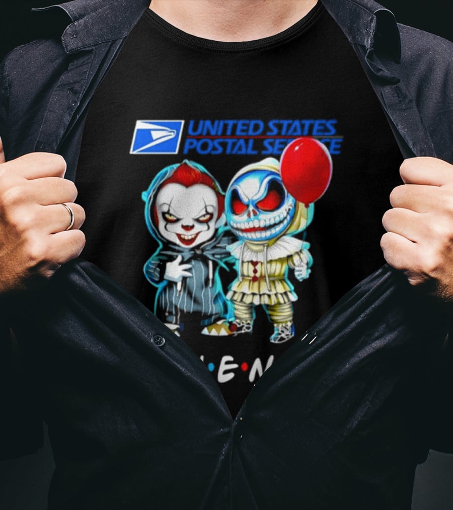 United States Postal Service Pennywise Skellington Friends 2026 Halloween T-Shirt