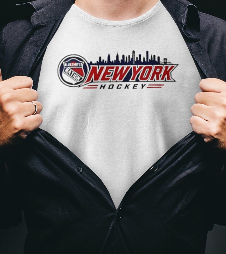 Nation Blueshirts Skyline New York Hockey NHL T-Shirt