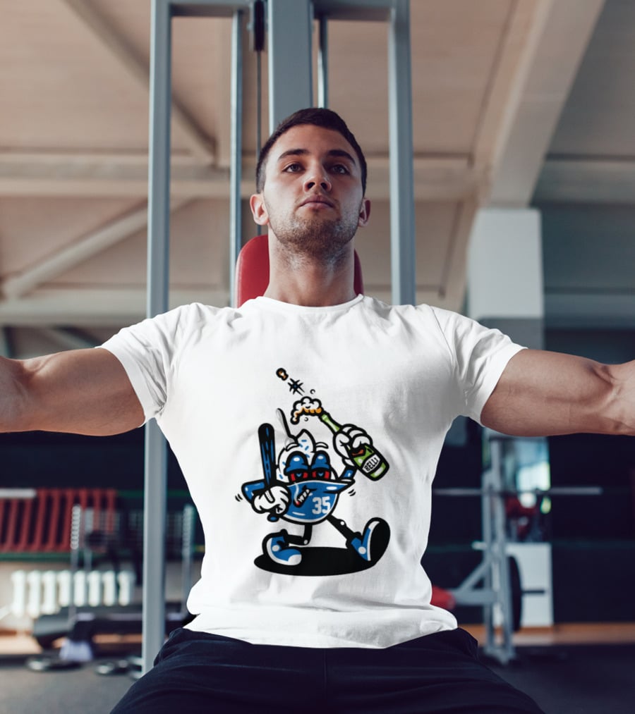 Cody Bellinger 35 Belli Champagne Celebration Baseball Cartoon T-Shirt