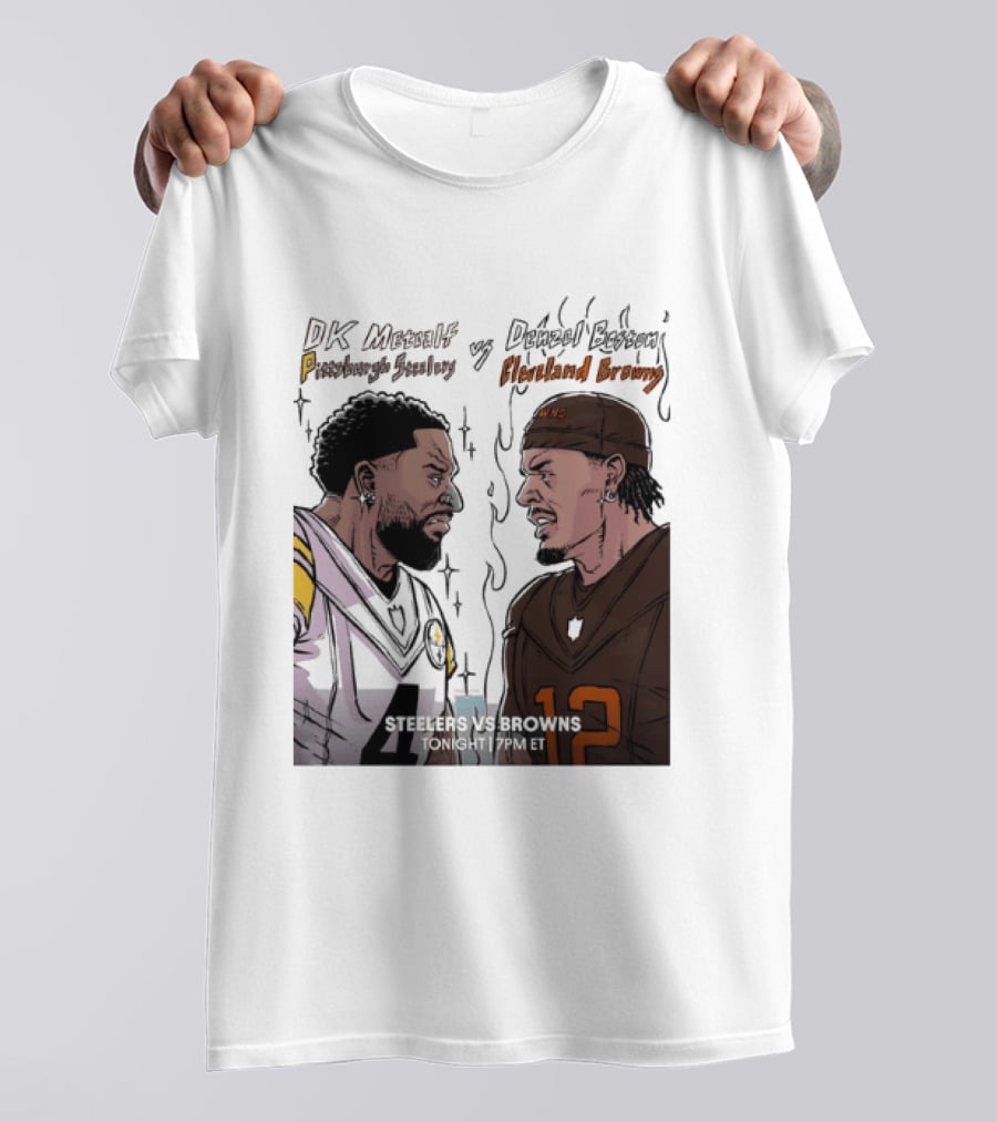 DK Metcalf Pittsburgh Steelers Vs Denzel Boston Cleveland Browns Steelers Vs Browns T-Shirt